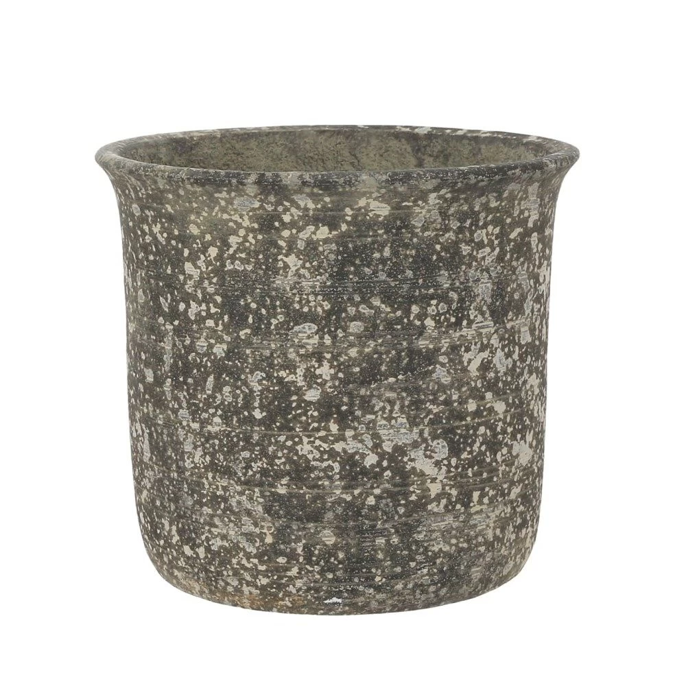 Woodlodge 37cm Rustic Weathered Round Pot 1 Woodlodge 37cm Rustic Weathered Round Pot