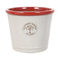 Woodlodge 40cm Red Rim Heritage Glazed Pot