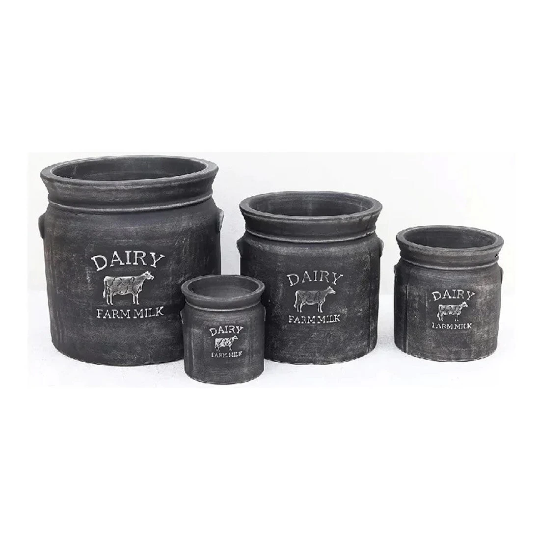 Woodlodge 38cm Black Wash Milk Churn Pot 1 Woodlodge 38cm Black Wash Milk Churn Pot