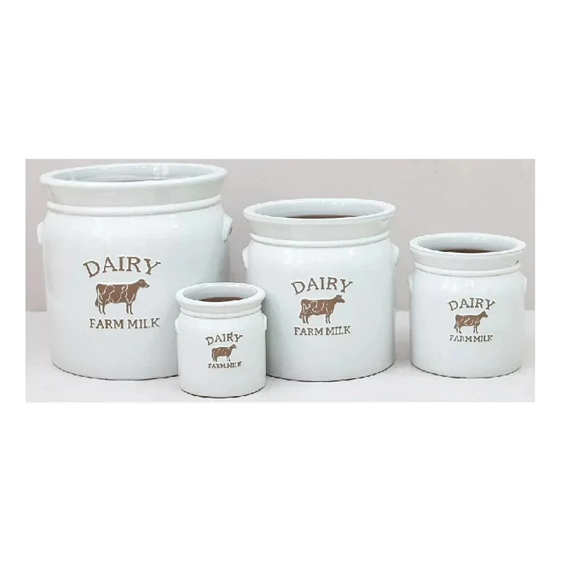 Woodlodge 23cm White Wash Dairy Milk Churn Pot 1 Woodlodge 23cm White Wash Dairy Milk Churn Pot