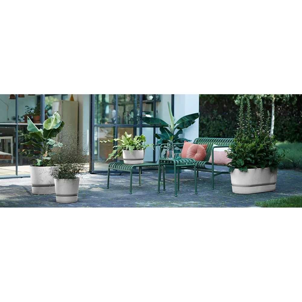 Elho 25cm Living Concrete Greenville Round Planter 4 Elho 25cm Living Concrete Greenville Round Planter - Image 4