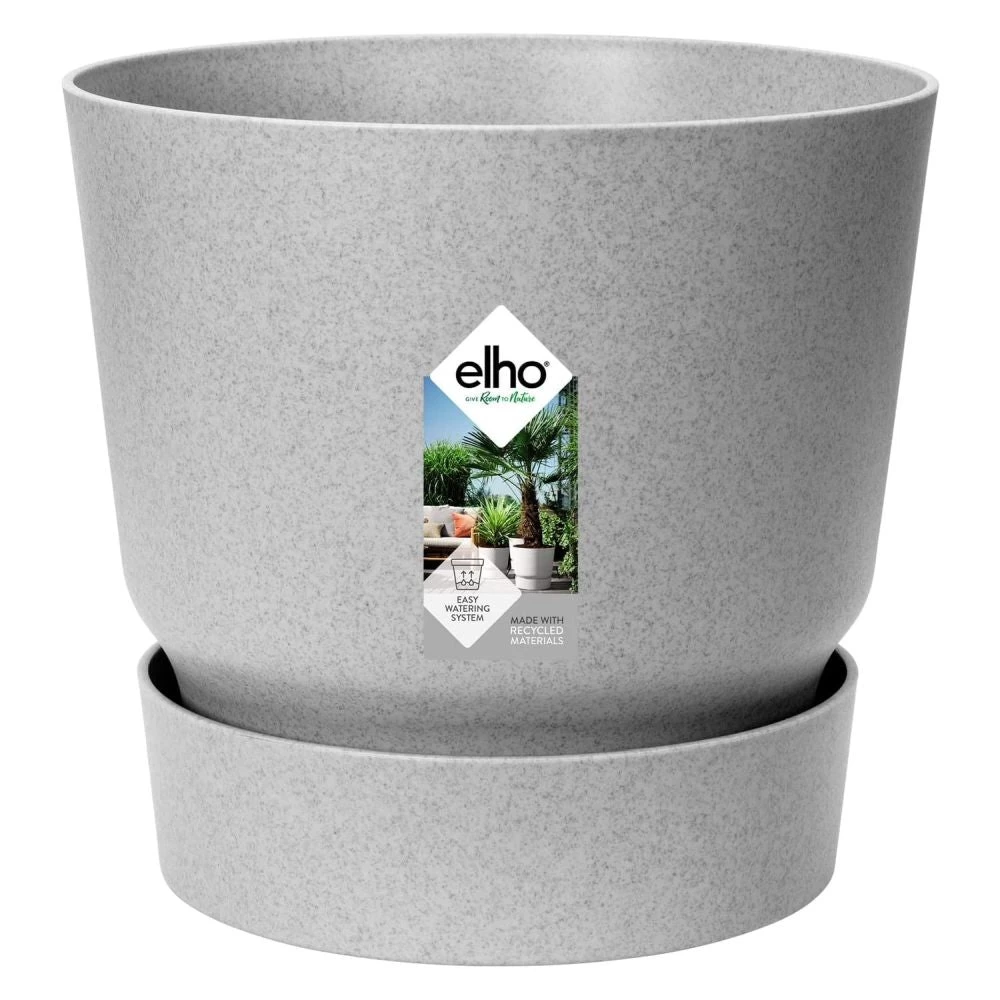Elho 25cm Living Concrete Greenville Round Planter 1 Elho 25cm Living Concrete Greenville Round Planter